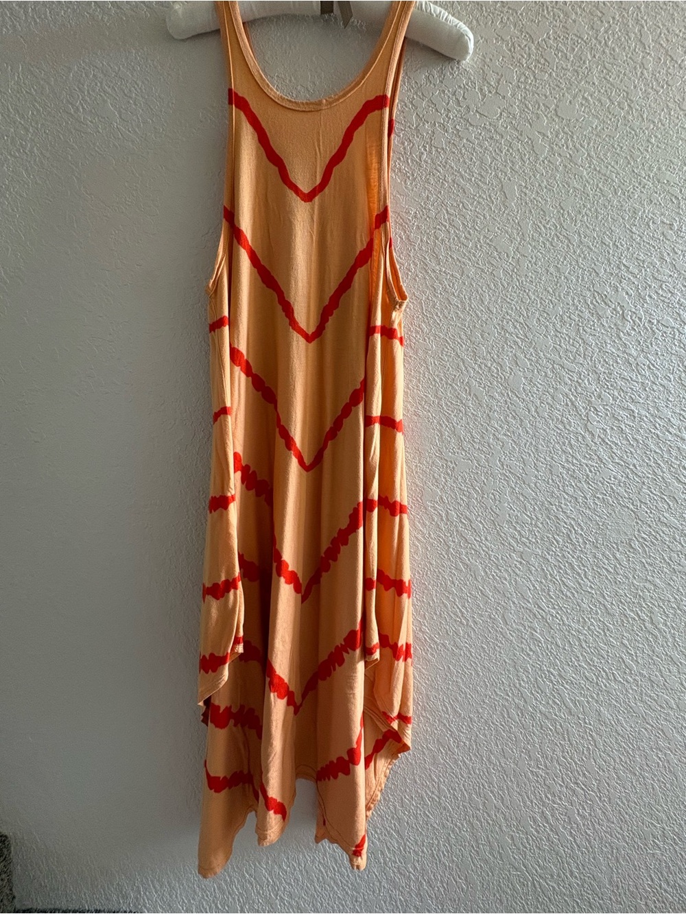 We The Free Peach Maxi Dress with Red Chevron